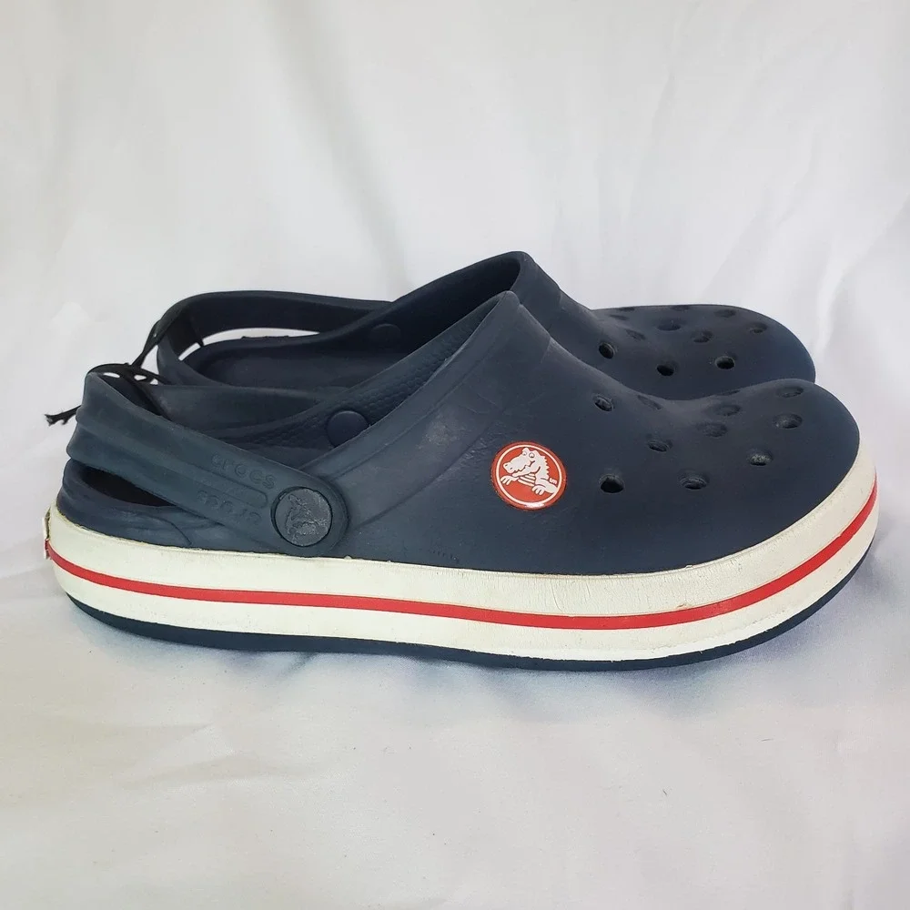 Crocs Crocband Casual Sports Clogs Kids Navy Blue Slip-On Slingback Size C 12/13